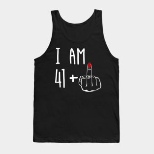 I Am 41 Plus 1 Middle Finger Girl 42nd Birthday 42 Years Old Tank Top